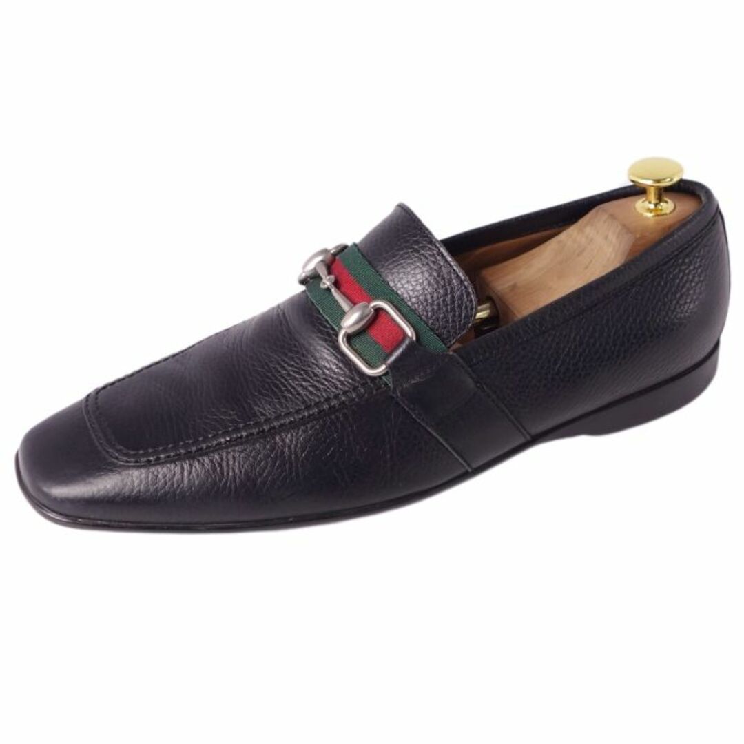 Gucci(グッチ)のグッチ GUCCI ローファー モカシン ホースビット シェリーライン カーフレザー シューズ 靴 メンズ イタリア製 40 1/2E(25.5cm相当) ブラック メンズの靴/シューズ(ドレス/ビジネス)の商品写真