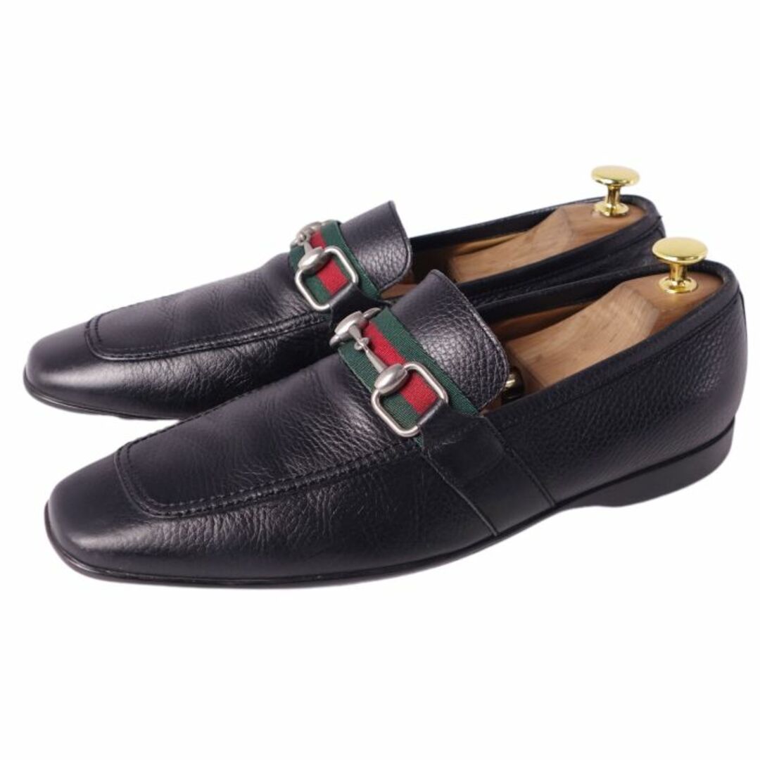 Gucci(グッチ)のグッチ GUCCI ローファー モカシン ホースビット シェリーライン カーフレザー シューズ 靴 メンズ イタリア製 40 1/2E(25.5cm相当) ブラック メンズの靴/シューズ(ドレス/ビジネス)の商品写真