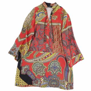 エトロ(ETRO)の美品 エトロ ETRO ワンピース ドレス ロングスリーブ 長袖 ペイズリー柄 シルク トップス レディース 42(M相当) マルチカラー(ひざ丈ワンピース)