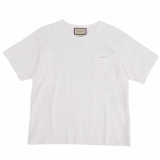 グッチ(Gucci)の美品 グッチ GUCCI Tシャツ カットソー 半袖 ショートスリーブ プリント トップス メンズ S ホワイト(Tシャツ/カットソー(半袖/袖なし))