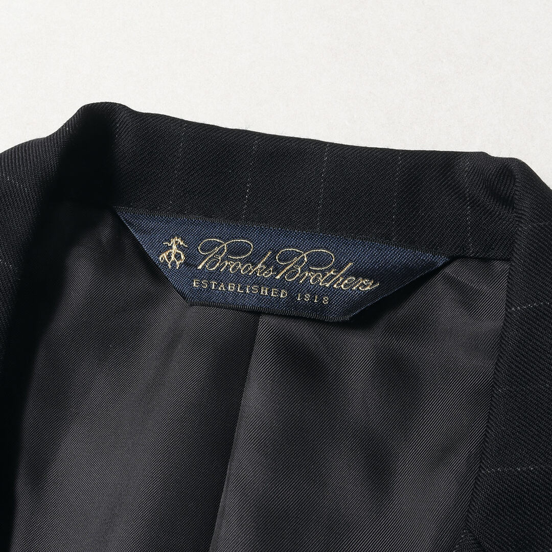 Brooks Brothers(ブルックスブラザース)のBROOKS BROTHERS ブルックスブラザーズ ストライプ ウール 2B テーラード ジャケット スラックス パンツ 2本 / セットアップ スーツ ダークネイビー 紺 トラッド ブランド【メンズ】【中古】 メンズのスーツ(セットアップ)の商品写真