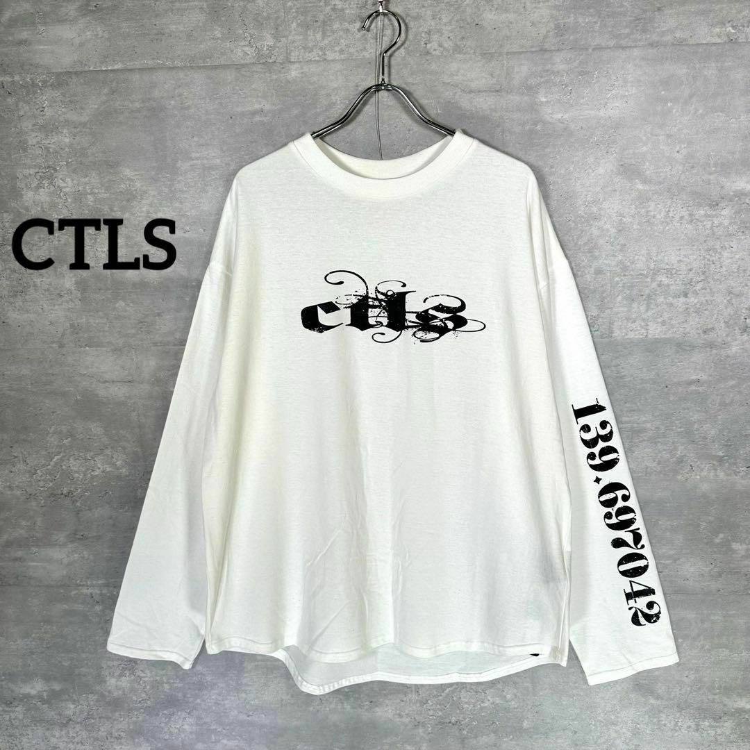 カラーホワイト『CTLS』 カタリスト (1) ペイントプリント 長袖Tシャツ / ホワイト