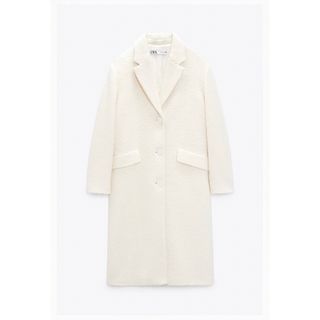 ザラ(ZARA)の【ZARA】ストレートウールブレンドコート　エクリュ　S(ロングコート)