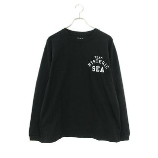 Tシャツ/カットソー(七分/長袖)Richardson リチャードソン Tシャツ サイズ:L チェリーブロッサムロゴ プリント クルーネック ロングスリーブ Tシャツ 長袖 ブラック 黒 トップス カットソー ロンT ブランド【メンズ】【美品】