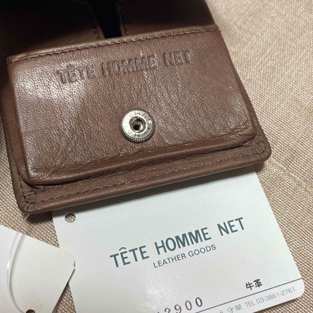 TETE HOMME(テットオム)のテットオム  TETE HOMENET 牛革レザーコインケース　古銭入れ未使用9 メンズのファッション小物(コインケース/小銭入れ)の商品写真