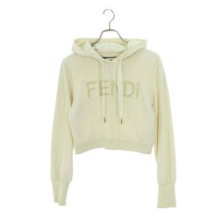 フェンディ(FENDI)のフェンディ  FS7516 AJ0U ロゴ刺繍クロップドプルオーバーパーカー レディース S(トレーナー/スウェット)