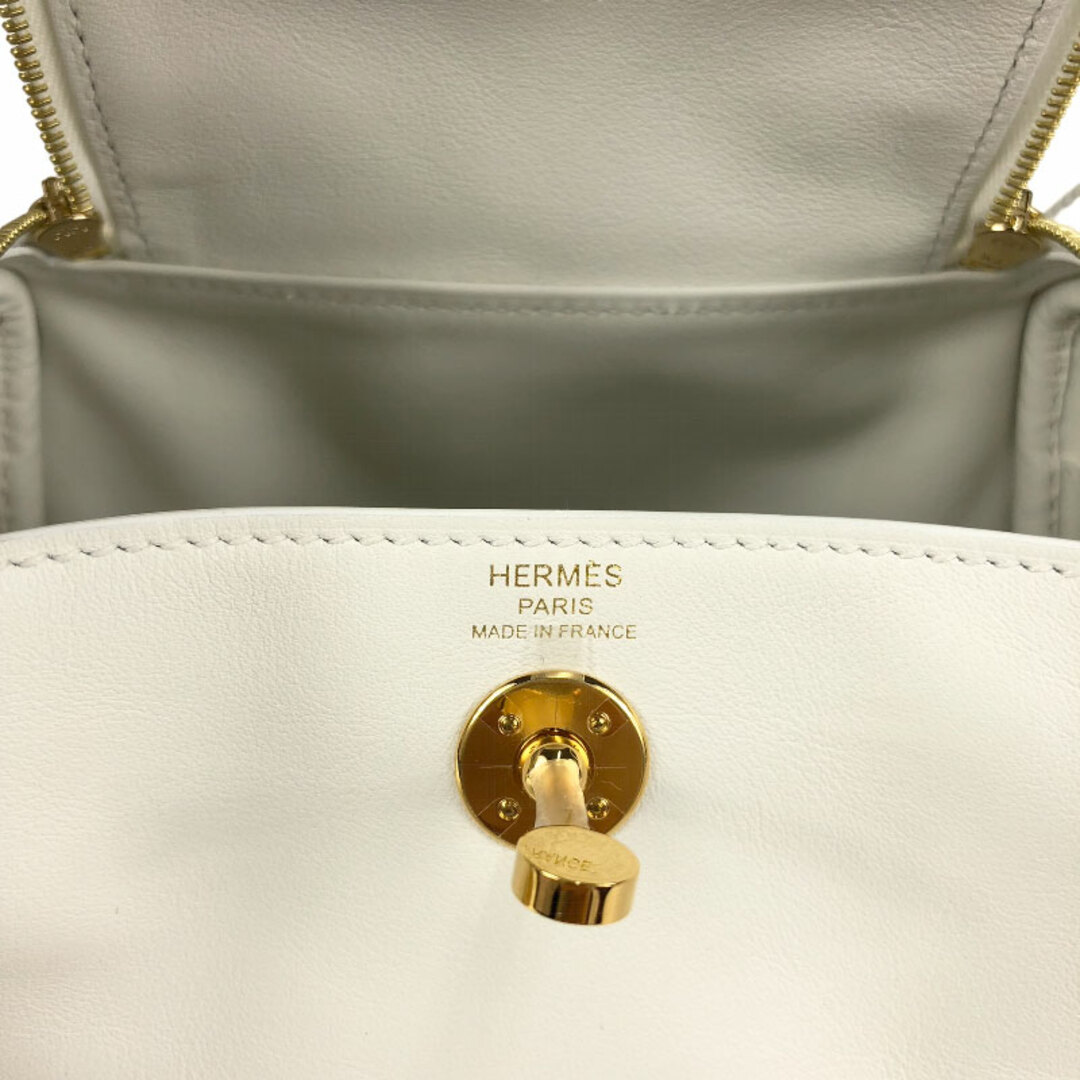 Hermes(エルメス)の　エルメス HERMES リンディミニ B刻 ホワイト ゴールド金具 ヴォースイフト レディース ショルダーバッグ レディースのバッグ(ショルダーバッグ)の商品写真