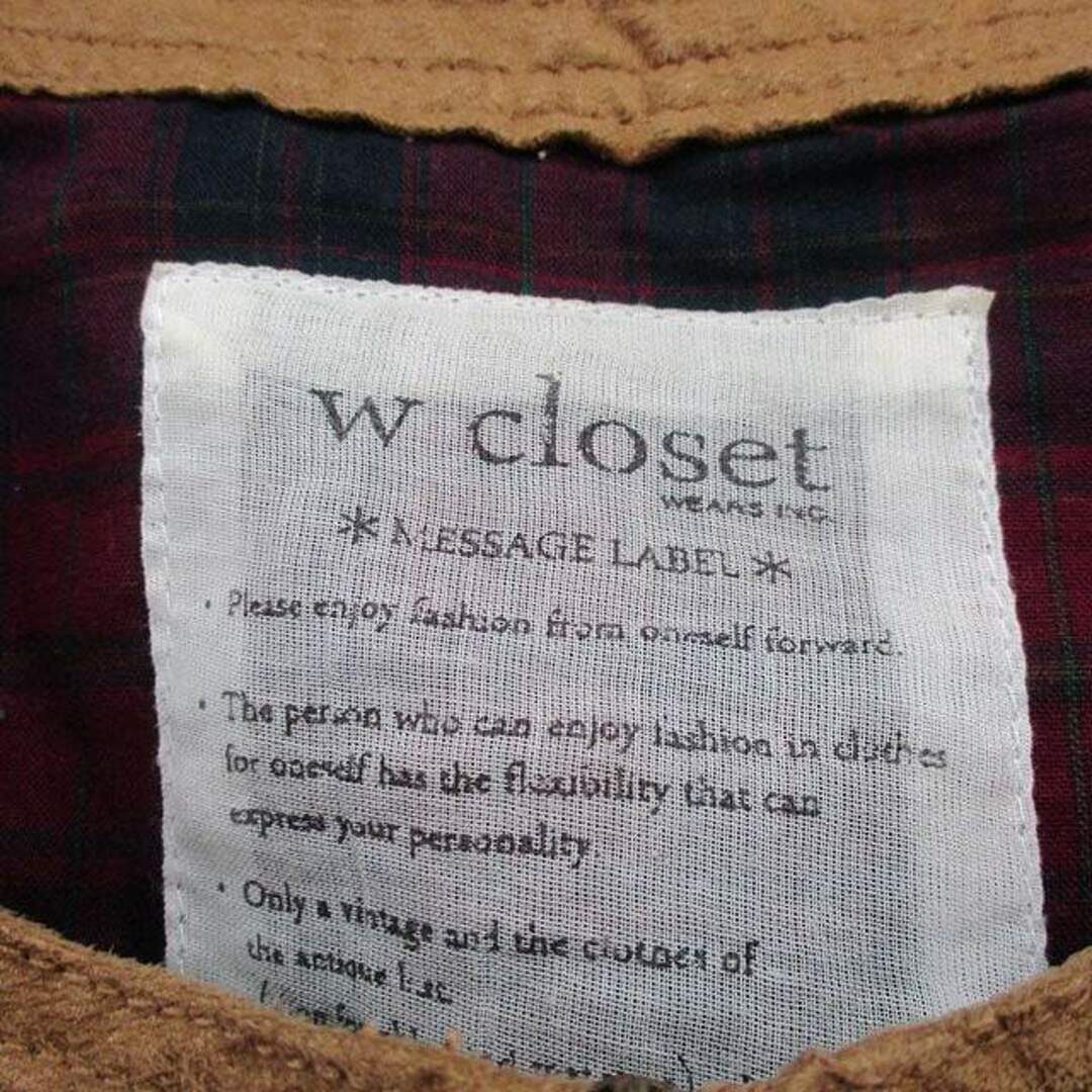 w closet(ダブルクローゼット)のダブルクローゼット w closet ノーカラー ジャケット スエード調 レディースのジャケット/アウター(その他)の商品写真