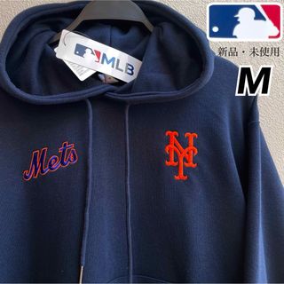 メジャーリーグベースボール(MLB)の希少！【M】MLB公式　メッツ　ポケット付き　長袖スウェットパーカー●千賀滉大(パーカー)