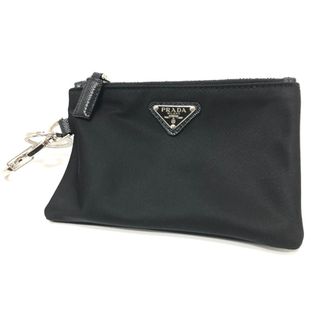 プラダ(PRADA)のプラダ PRADA 2TT117 トライアングルロゴ ポーチ キーリング コインケース ナイロン ブラック 美品(コインケース/小銭入れ)