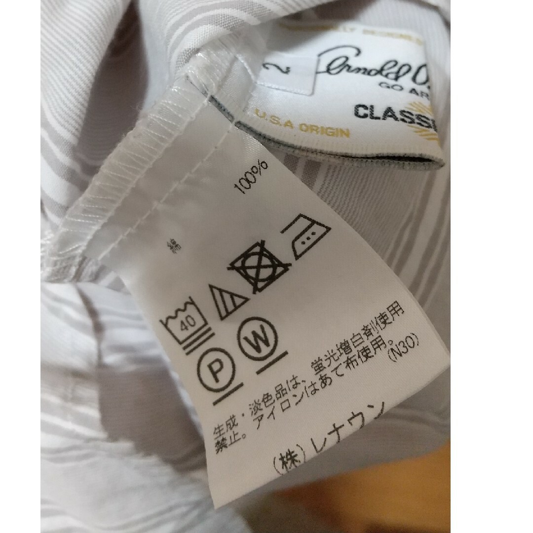 Arnold Palmer(アーノルドパーマー)のアーノルド・パーマー　半袖　縦ストライプシャツ レディースのトップス(シャツ/ブラウス(半袖/袖なし))の商品写真