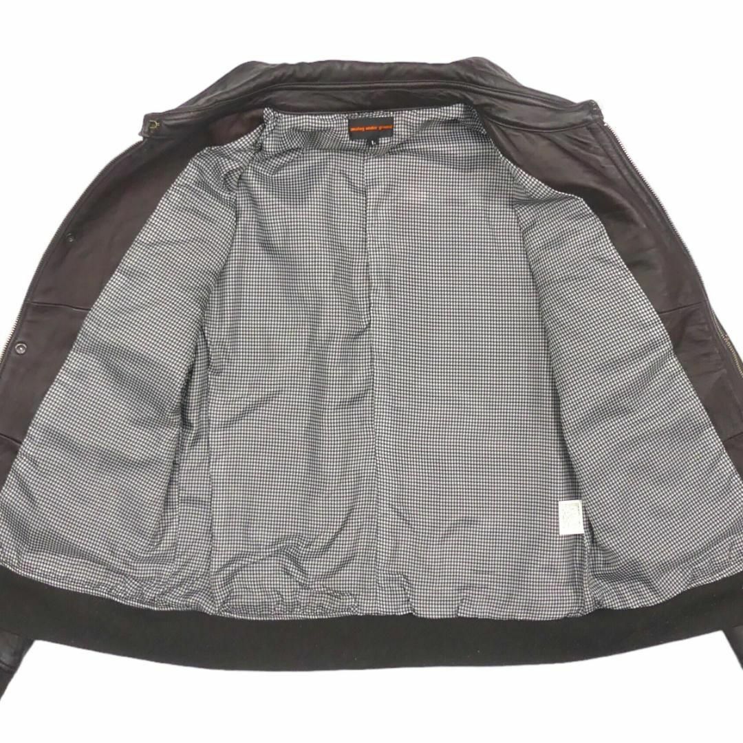 レザージャケット ブルゾン ジャンパー L 茶 本革 メンズ TY2884 メンズのジャケット/アウター(レザージャケット)の商品写真