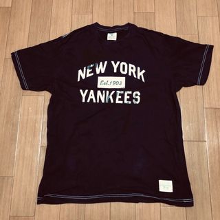 メジャーリーグベースボール(MLB)のニューヨークヤンキース ユニクロ コラボ MLB 半袖TシャツネイビーXL(Tシャツ/カットソー(半袖/袖なし))