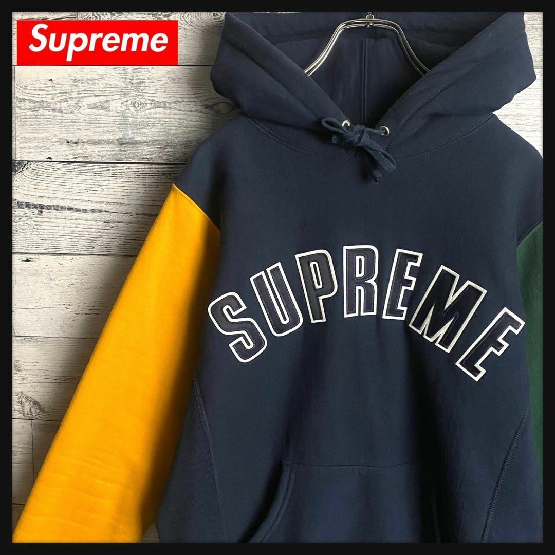 即完売 Supreme シュプリーム パーカー 刺繍アーチロゴ 大きめ 美品 即完売 Supreme シュプリーム パーカー 刺繍アーチロゴ 大きめ 美品