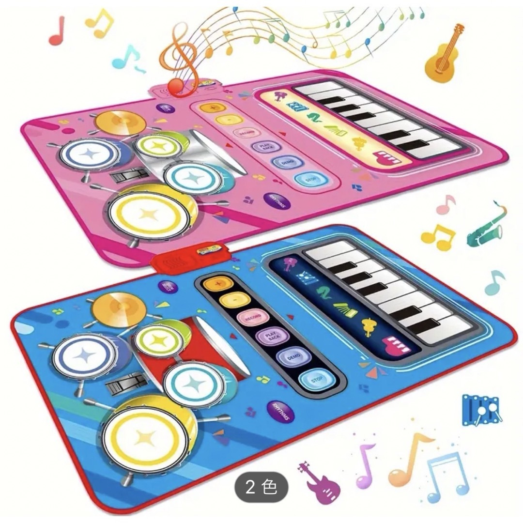 2 In 1 ピアノマット 子供用 - 音楽感覚プレイマット ピアノキーボード  キッズ/ベビー/マタニティのおもちゃ(楽器のおもちゃ)の商品写真