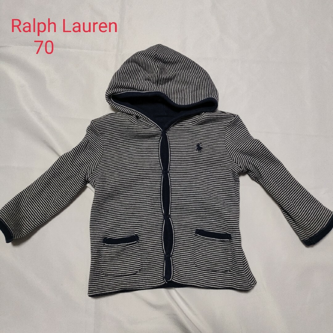 Ralph Lauren(ラルフローレン)のRalph Lauren　ラルフローレン　リバーシブルパーカー　70 キッズ/ベビー/マタニティのベビー服(~85cm)(シャツ/カットソー)の商品写真