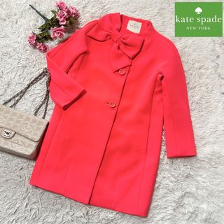 ケイトスペードニューヨーク(kate spade new york)の【SALE】ケイトスペード   コート　リボン　蛍光ピンク　石原さとみ(ロングコート)