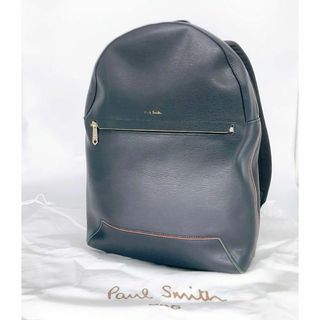 ポールスミス(Paul Smith)の✨レア✨PAUL SMITH ブライトストライプ リュック レザー ブラック(バッグパック/リュック)