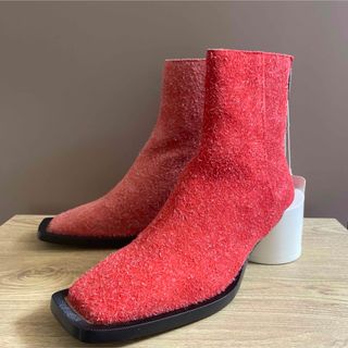 マルタンマルジェラ(Maison Martin Margiela)のMM6 Maison Margiela メゾンマルジェラ 赤ブーツ(ブーツ)