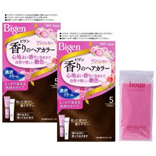 Hoyu - ビゲン 香りのヘアカラー クリーム 5 ブラウン　2個　おまけ付