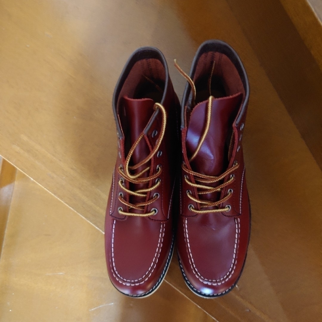 美品 メンズブーツ 紳士用ブーツ レッドウイング風 革靴 編み上げブーツ 赤系 メンズの靴/シューズ(ブーツ)の商品写真