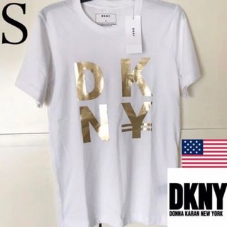 ダナキャランニューヨーク(DKNY)のレア 新品 DKNY ダナキャラン USA メンズ ロゴ Tシャツ 白 S(Tシャツ/カットソー(半袖/袖なし))