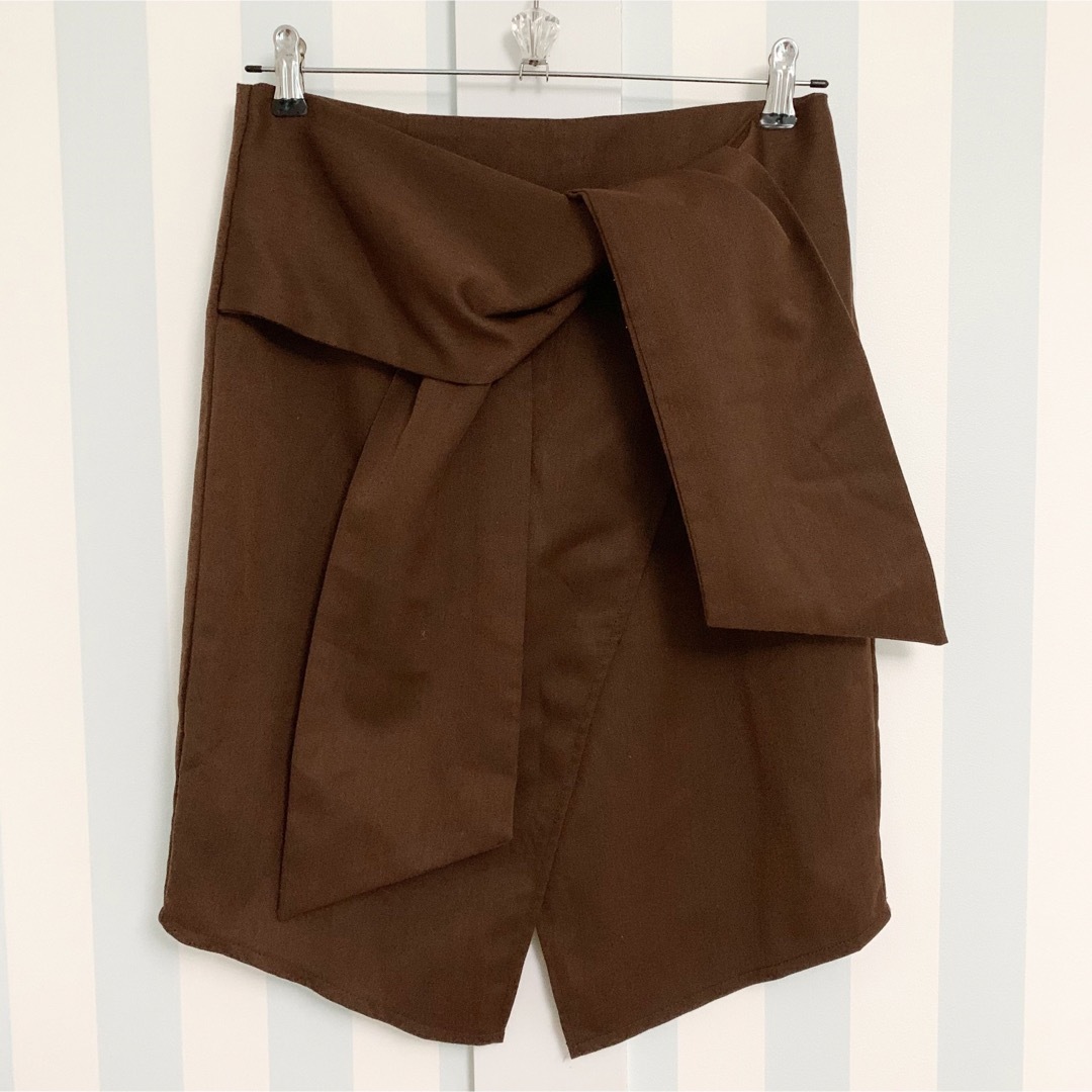 Re:EDIT(リエディ)のラップスカート リボン レディースのスカート(ひざ丈スカート)の商品写真