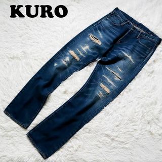 クロ(KURO)のKURO DEMPSEY VINTAGE WASH加工デニムパンツ セルビッチ(デニム/ジーンズ)