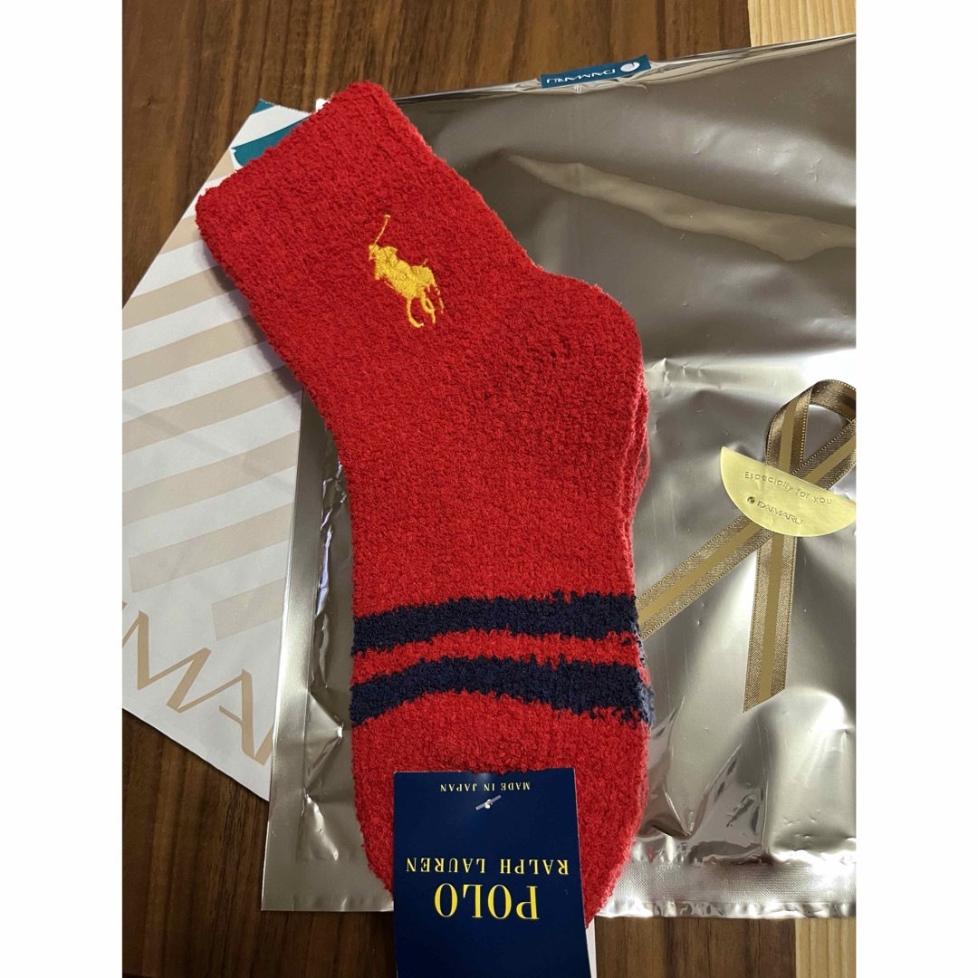 POLO RALPH LAUREN(ポロラルフローレン)の【新品】POLORALPHLAUREN ビックポニールームソックス22〜24cm レディースのレッグウェア(ソックス)の商品写真