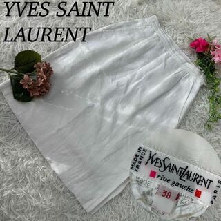 サンローラン(Saint Laurent)のイヴサンローラン レディース Mサイズ 膝丈 スカート タイト シンプル 白(ひざ丈スカート)