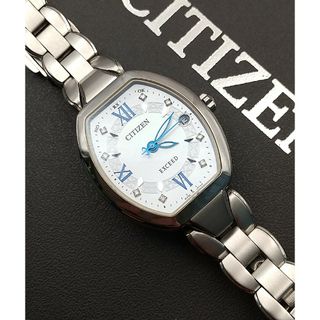 シチズン(CITIZEN)のシチズンエクシード チタン軽量 電波ソーラー 美品 8ポイントダイヤ レディース(腕時計)