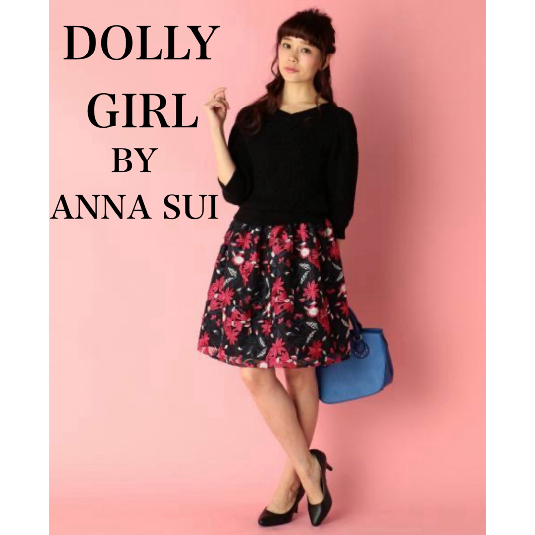 DOLLY GIRL BY ANNA SUI(ドーリーガールバイアナスイ)のドーリーガール　バイアナスイ　刺繍　ドッキングワンピース レディースのワンピース(ひざ丈ワンピース)の商品写真