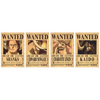 ワンピース　ONEPIECE 手配書　懸賞金　ポスター　4枚セット(キャラクターグッズ)