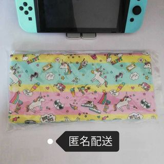 switchケース　switchポーチ　ユニコーン　グリーンドット(外出用品)