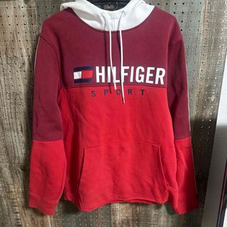 トミーヒルフィガー(TOMMY HILFIGER)のトミーフィルガー メンズ フード トレーナー Mサイズ 中古品(パーカー)