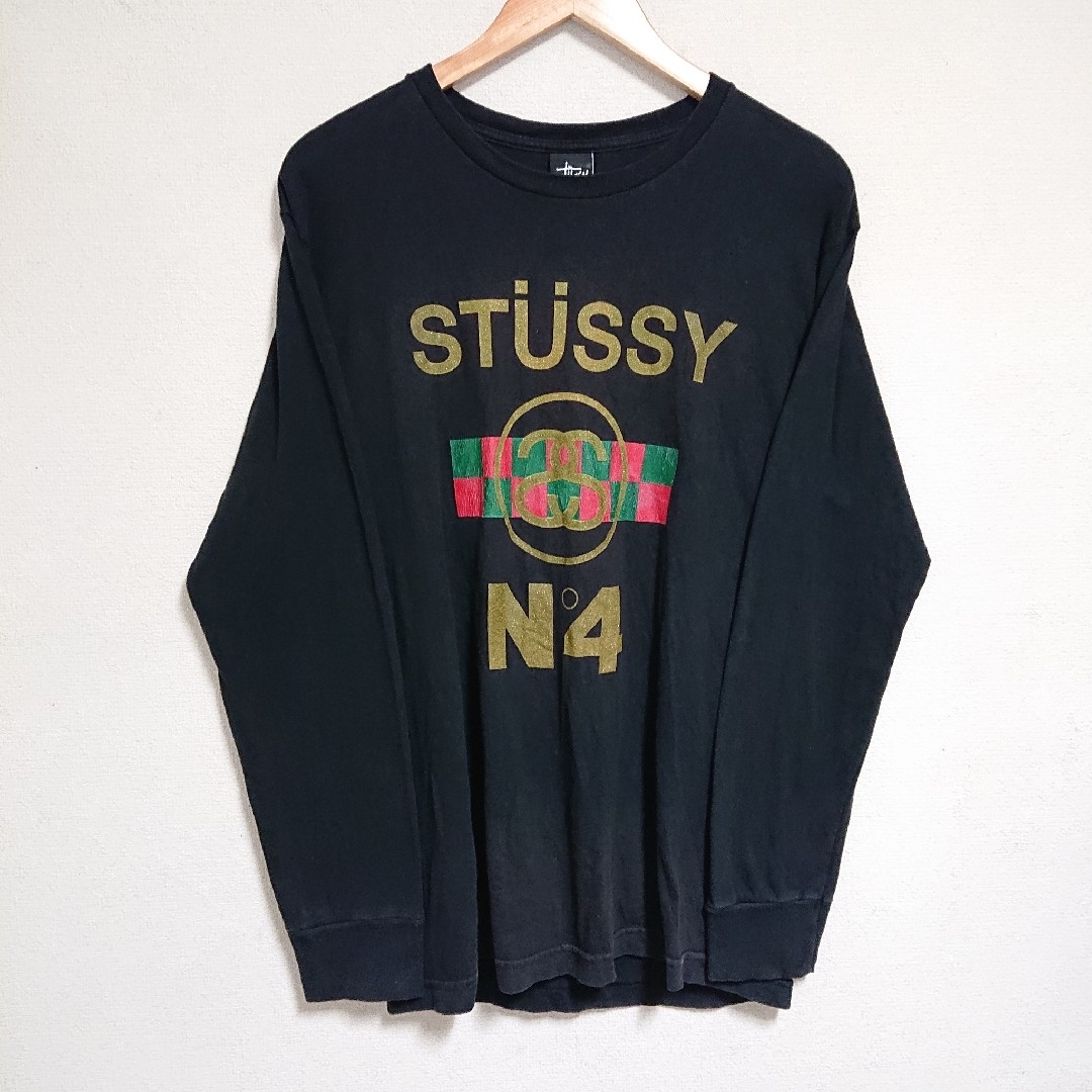 STUSSY(ステューシー)の【入手困難】ステューシー Tシャツ 長袖 デカロゴ USED加工 メンズ メンズのトップス(Tシャツ/カットソー(七分/長袖))の商品写真