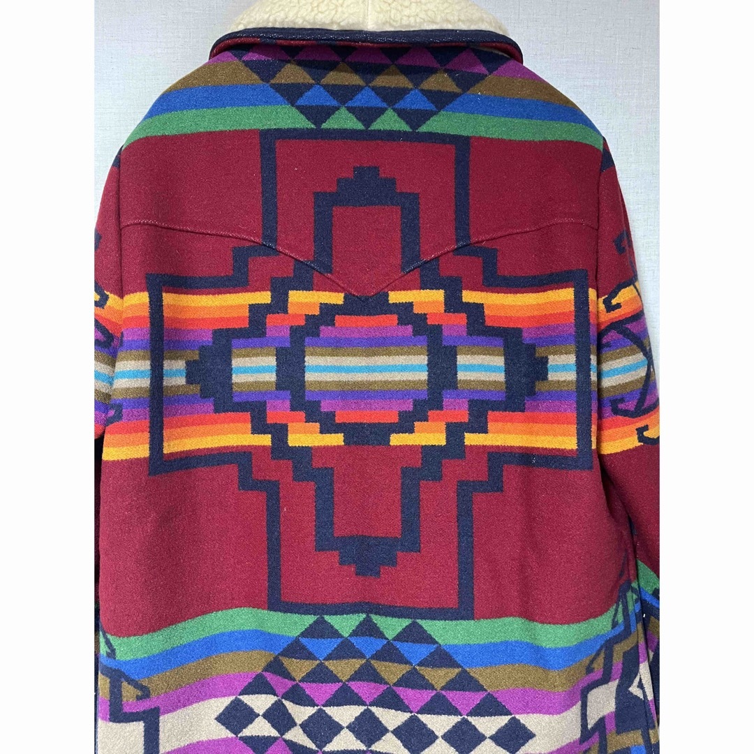 PENDLETON(ペンドルトン)の古着 PENDLETON ウールコート USA製 ネイティブパターン メンズのジャケット/アウター(チェスターコート)の商品写真