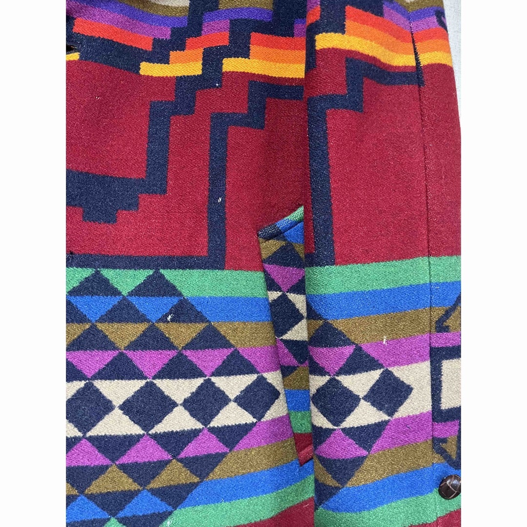 PENDLETON(ペンドルトン)の古着 PENDLETON ウールコート USA製 ネイティブパターン メンズのジャケット/アウター(チェスターコート)の商品写真