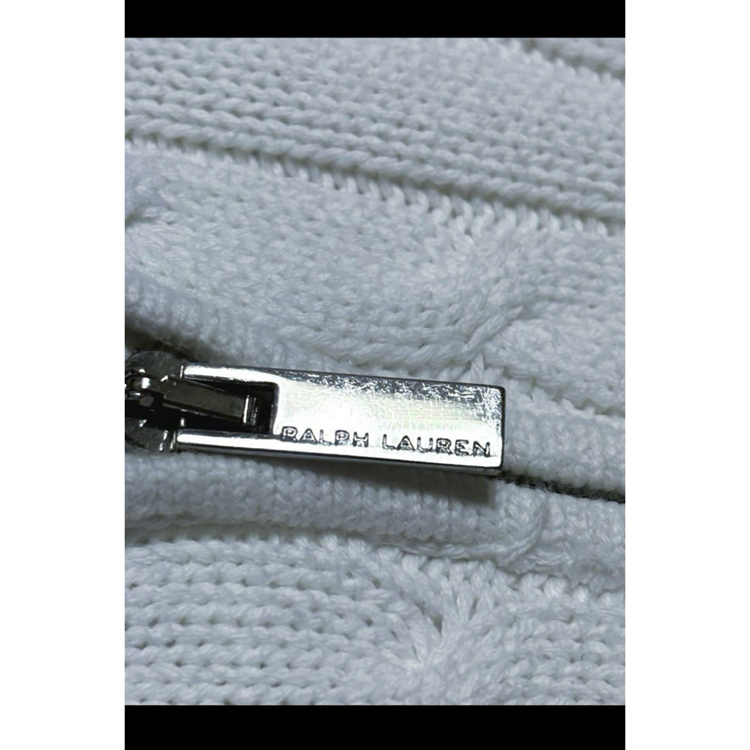 POLO RALPH LAUREN(ポロラルフローレン)の【人気カラー ホワイト】ラルフローレン ファスナー ケーブル ニット　1729 レディースのトップス(ニット/セーター)の商品写真