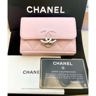 シャネル(CHANEL)の★シャネル★ スモールフラップウォレット 三つ折り財布 キャビアスキン ピンク(財布)