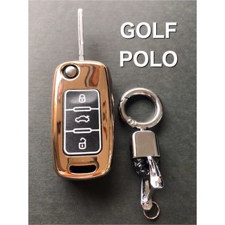 車 Polo Golf ポロ ゴルフ 金 キーカバー フォルクスワーゲン 車(車内アクセサリ)