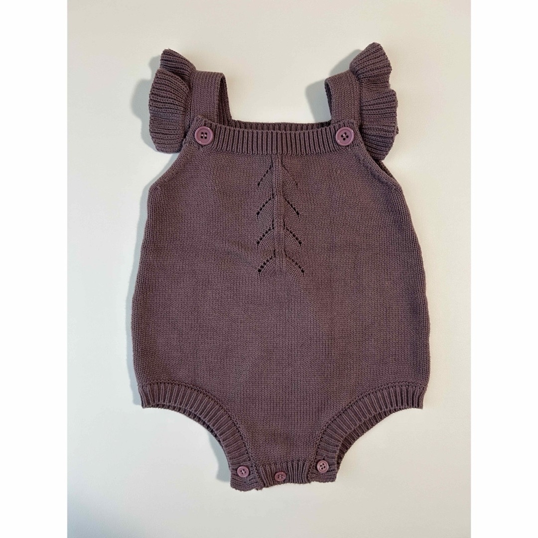 BOOTA branch knit rompers くすみパープル6m キッズ/ベビー/マタニティのベビー服(~85cm)(ロンパース)の商品写真