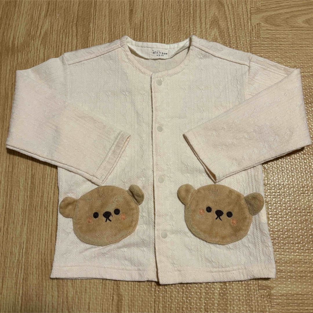 kid’s zoo(キッズズー)のキッズズー くまさんカーディガン 90 キッズ/ベビー/マタニティのキッズ服女の子用(90cm~)(カーディガン)の商品写真