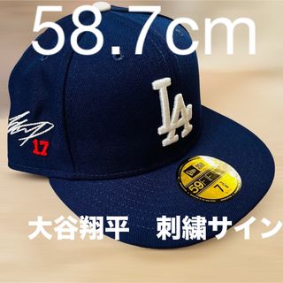 ニューエラー(NEW ERA)の58.7cm  大谷翔平　ドジャース　刺繍サイン入り　ニューエラ　帽子(キャップ)