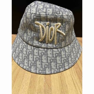 クリスチャンディオール(Christian Dior)の美品　DIOR　JACQUARD HAT ジャガードハット　グレー　Ｌ(ハット)