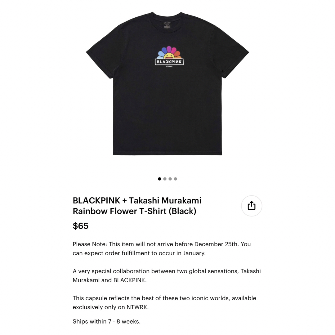 BLACKPINK - ☆新品未使用正規品☆ Black Pink 村上隆 コラボ Tシャツ BLACKPINK - ☆新品未使用正規品☆ Black Pink 村上隆 コラボ Tシャツ