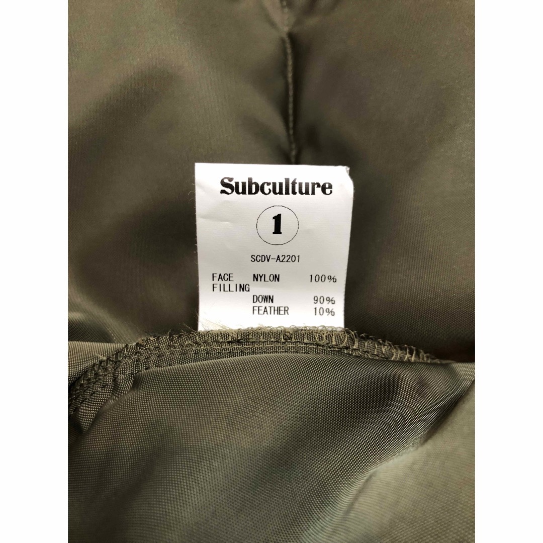 TENDERLOIN(テンダーロイン)のsubculture scサブカルチャーsc  DOWN VEST/ OLIVE メンズのジャケット/アウター(ダウンベスト)の商品写真