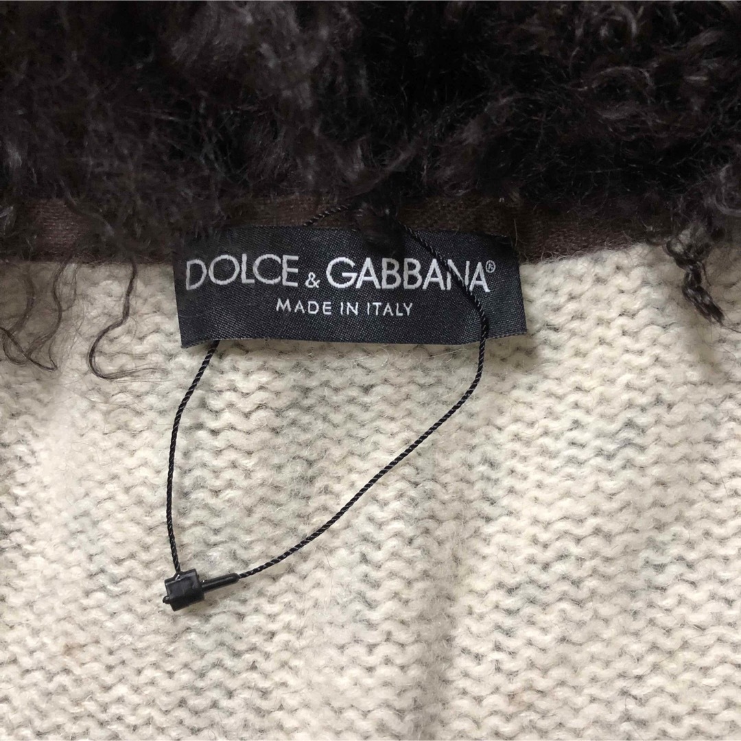 DOLCE&GABBANA(ドルチェアンドガッバーナ)のD&G ドルチェ&ガッバーナ　ファー付　ニットカーディガン ヒョウ柄 イタリア製 レディースのトップス(ニット/セーター)の商品写真