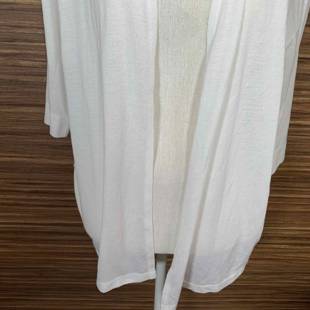 chocol raffine robe(ショコラフィネローブ)のショコラフィネ ローブ ボタンレス ニット カーディガン Fサイズ 白 レーヨン レディースのトップス(カーディガン)の商品写真