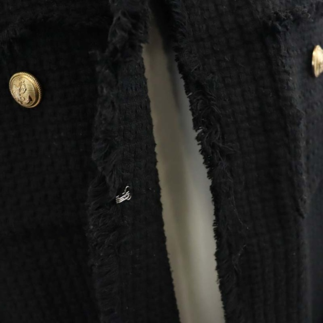 COCO DEAL(ココディール)のココディール リュクス 22AW フリンジツイードジャケット ノーカラー 2 黒 レディースのジャケット/アウター(その他)の商品写真